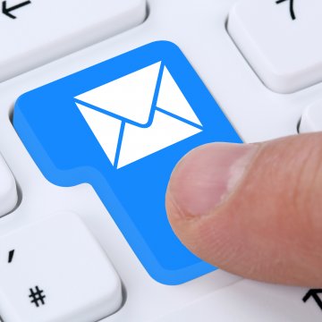 keyboard finger mail blue button email marketing